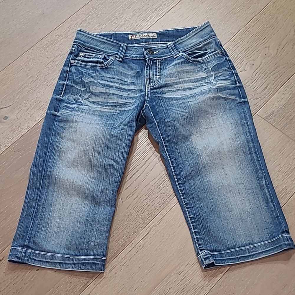 BKE Distressed Blue Denim Shorts